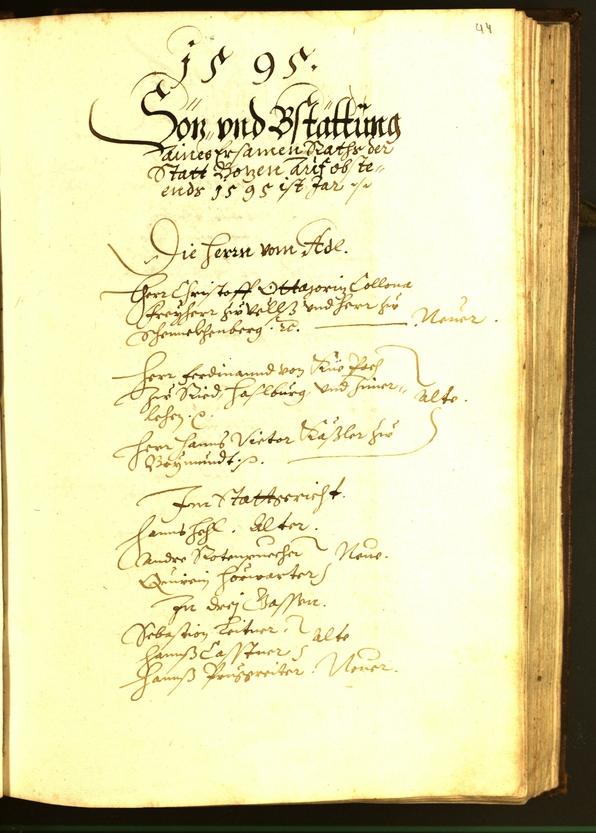 Civic Archives of Bozen-Bolzano - BOhisto Minutes of the council 1595 