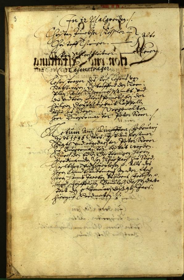 Stadtarchiv Bozen - BOhisto Ratsprotokoll 1596 