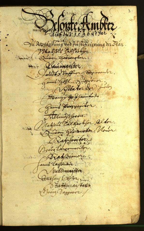 Stadtarchiv Bozen - BOhisto Ratsprotokoll 1596 