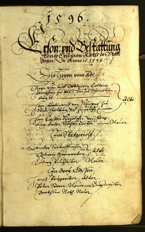 Archivio Storico della Città di Bolzano - BOhisto protocollo consiliare 1596 