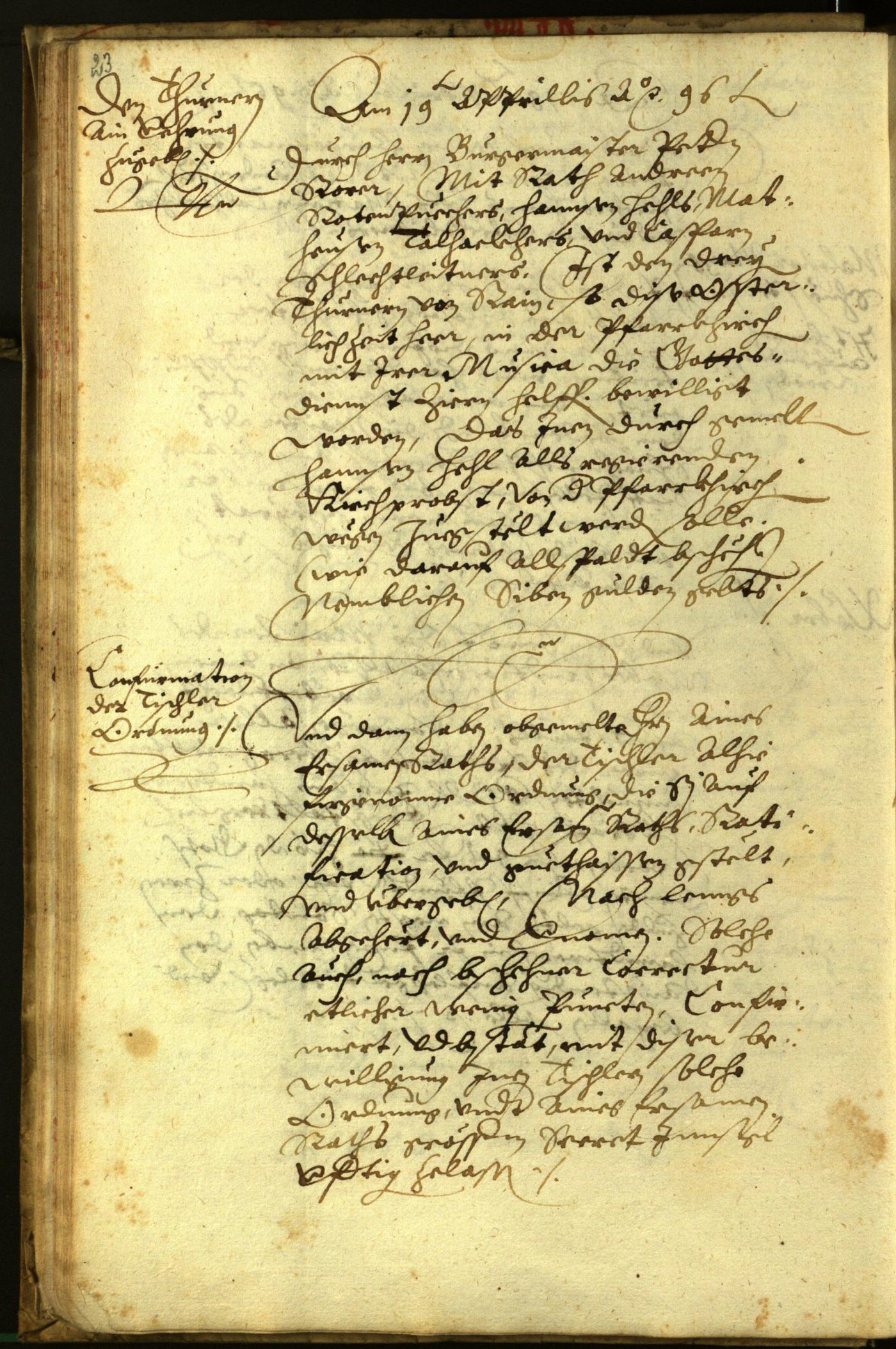 Civic Archives of Bozen-Bolzano - BOhisto Minutes of the council 1596 