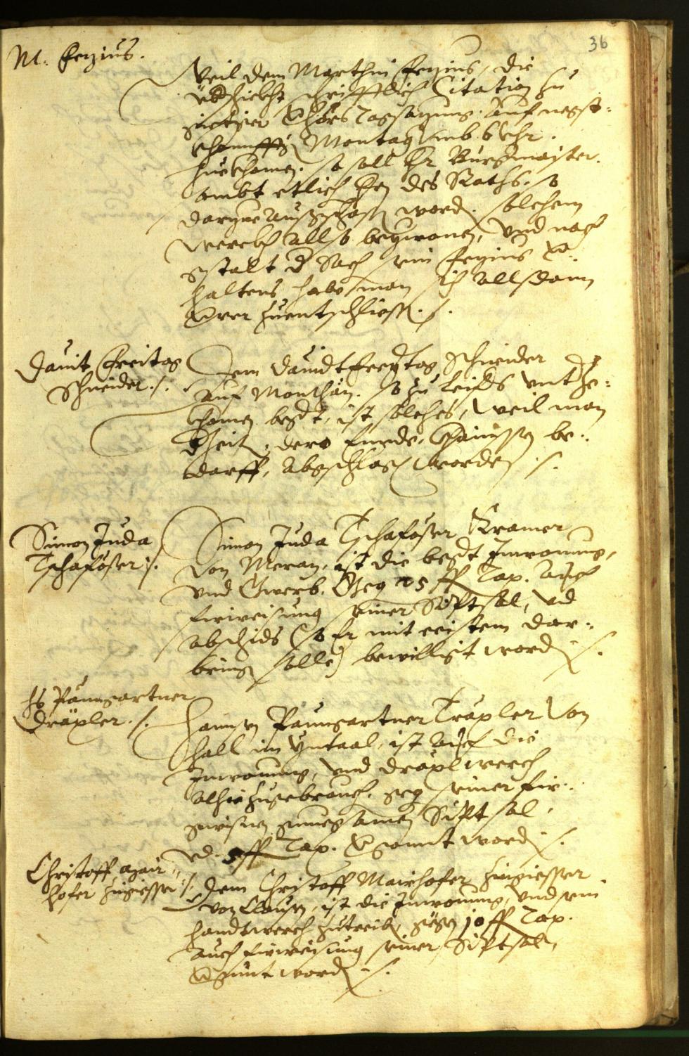 Stadtarchiv Bozen - BOhisto Ratsprotokoll 1596 