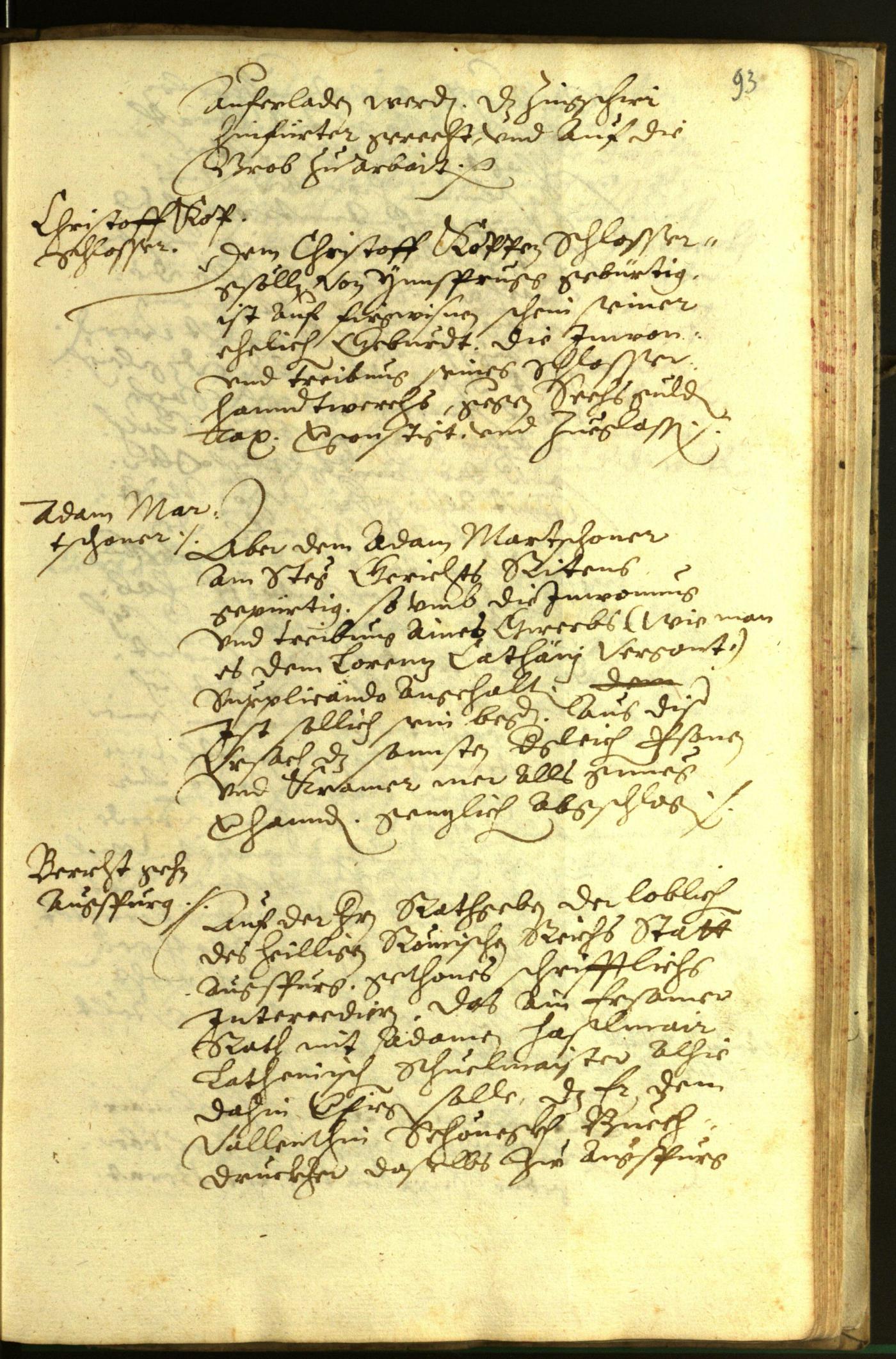 Stadtarchiv Bozen - BOhisto Ratsprotokoll 1597 