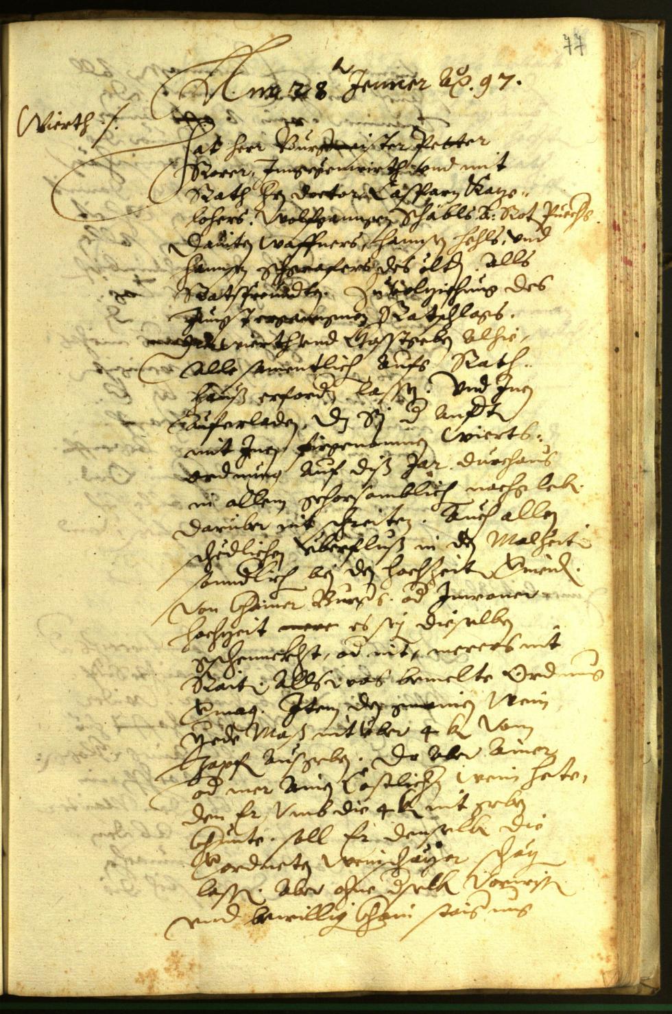 Stadtarchiv Bozen - BOhisto Ratsprotokoll 1597 