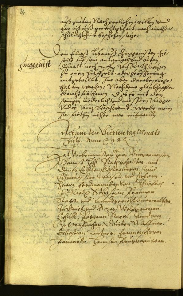 Stadtarchiv Bozen - BOhisto Ratsprotokoll 1598 