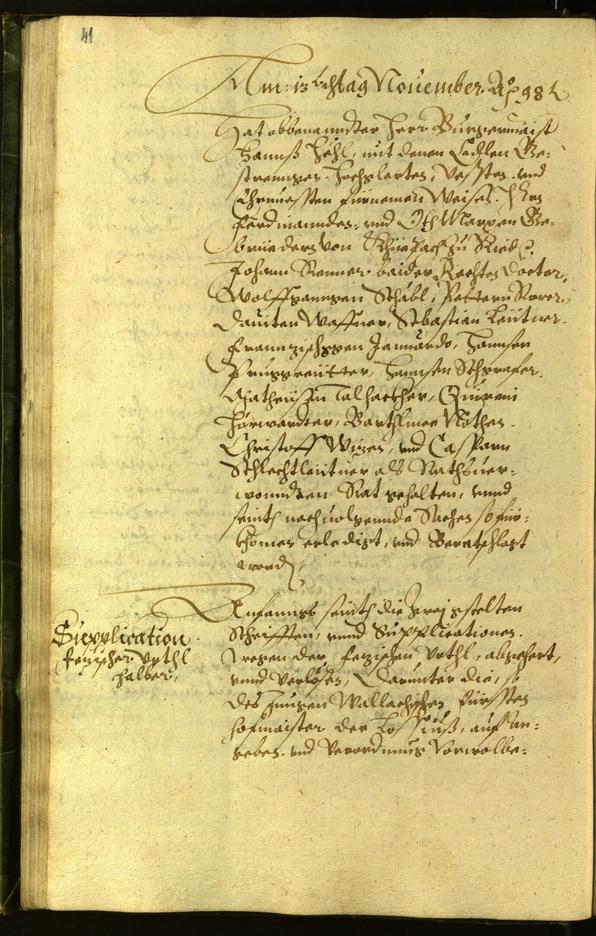 Stadtarchiv Bozen - BOhisto Ratsprotokoll 1598 