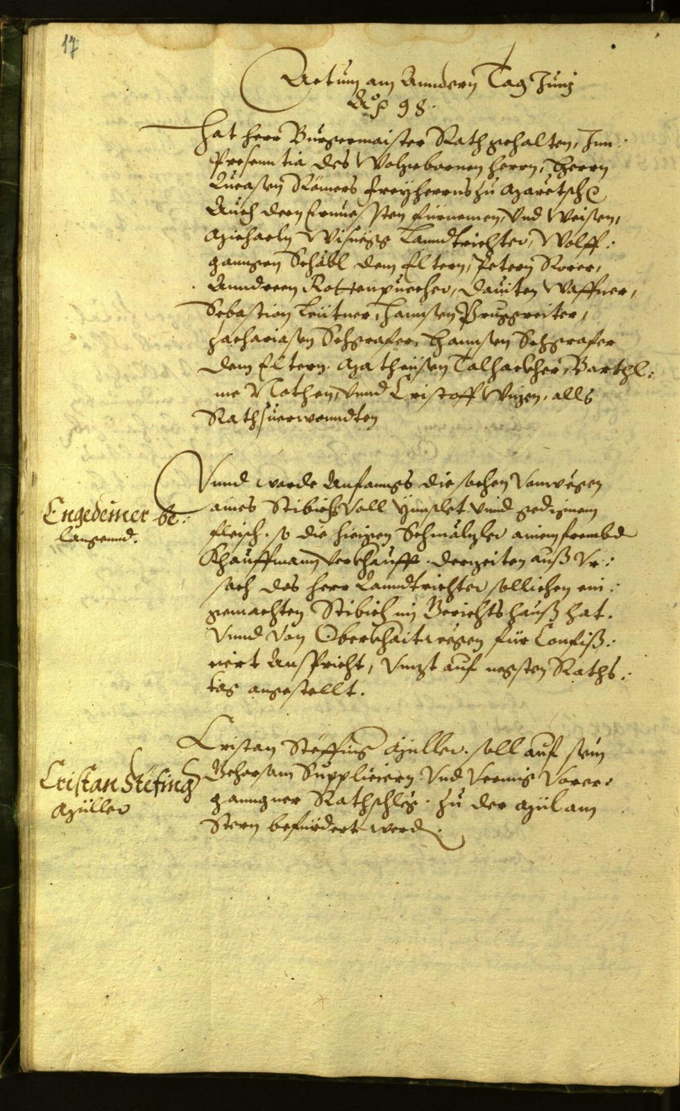 Archivio Storico della Città di Bolzano - BOhisto protocollo consiliare 1598 