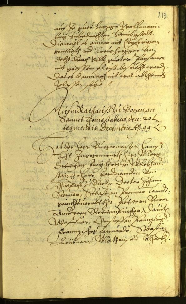 Civic Archives of Bozen-Bolzano - BOhisto Minutes of the council 1599 