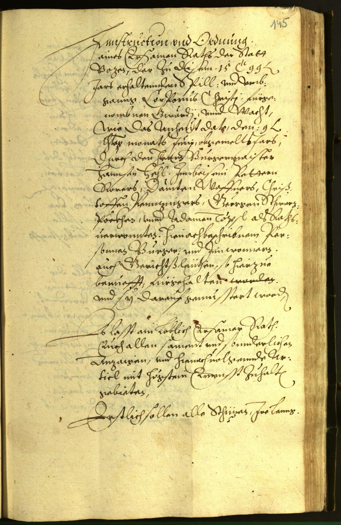 Civic Archives of Bozen-Bolzano - BOhisto Minutes of the council 1599 