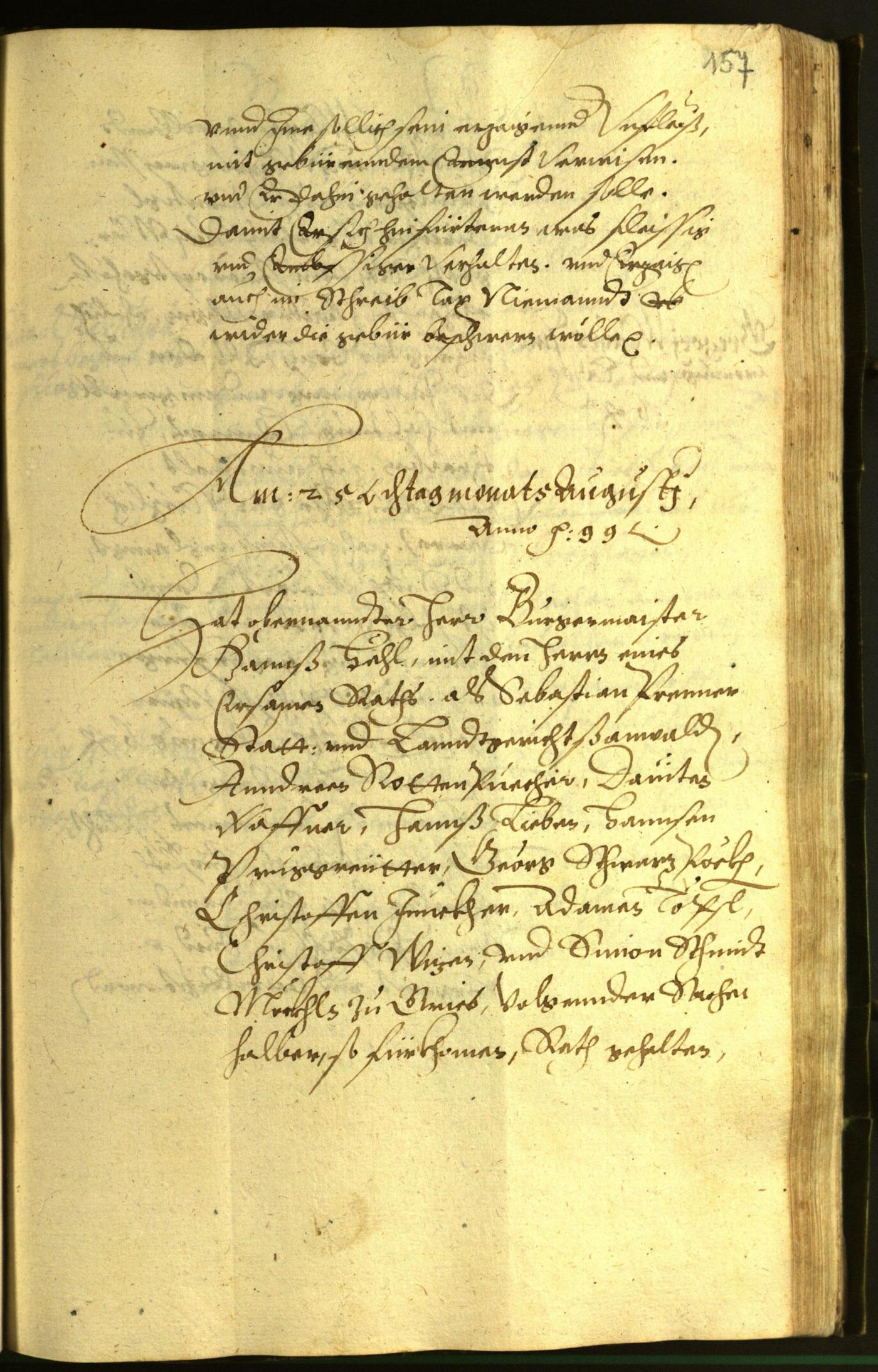 Stadtarchiv Bozen - BOhisto Ratsprotokoll 1599 