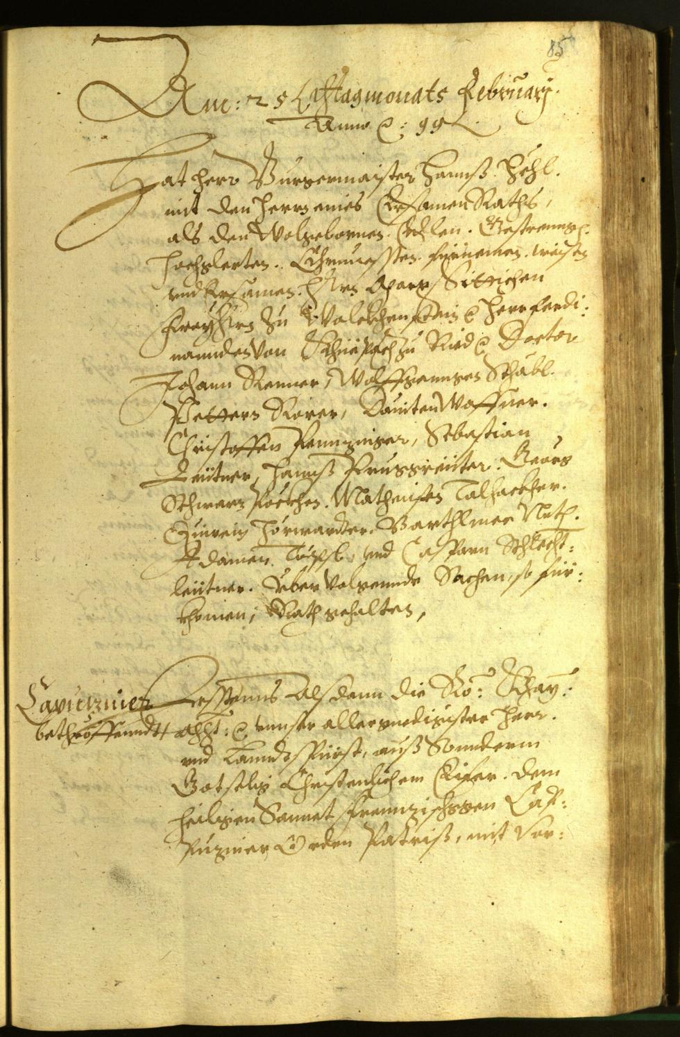 Stadtarchiv Bozen - BOhisto Ratsprotokoll 1599 