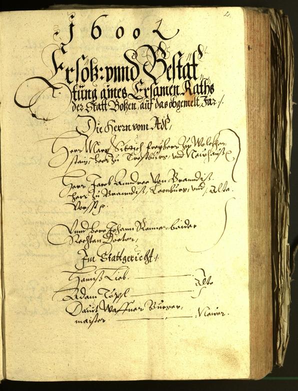 Civic Archives of Bozen-Bolzano - BOhisto Minutes of the council 1600 