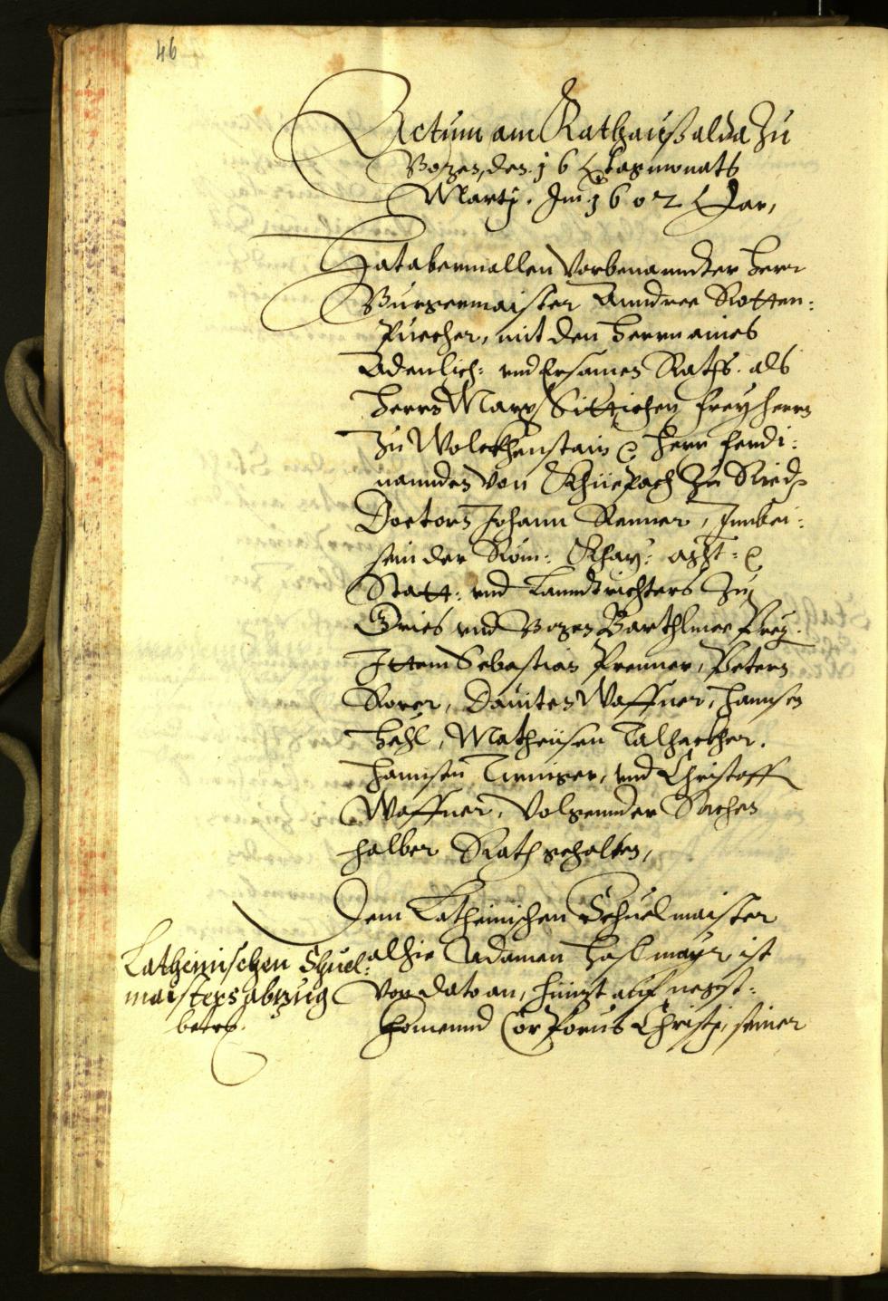 Stadtarchiv Bozen - BOhisto Ratsprotokoll 1602 