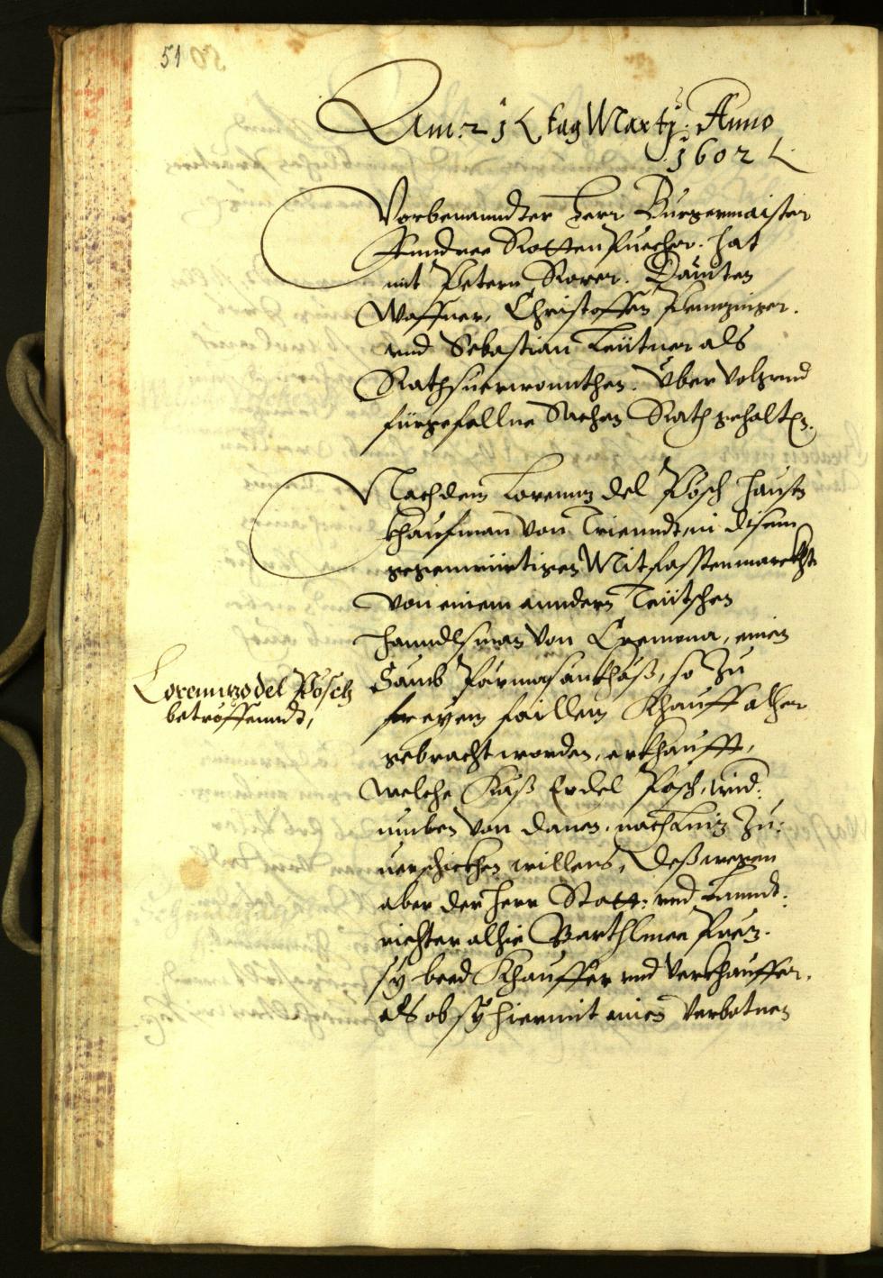 Stadtarchiv Bozen - BOhisto Ratsprotokoll 1602 