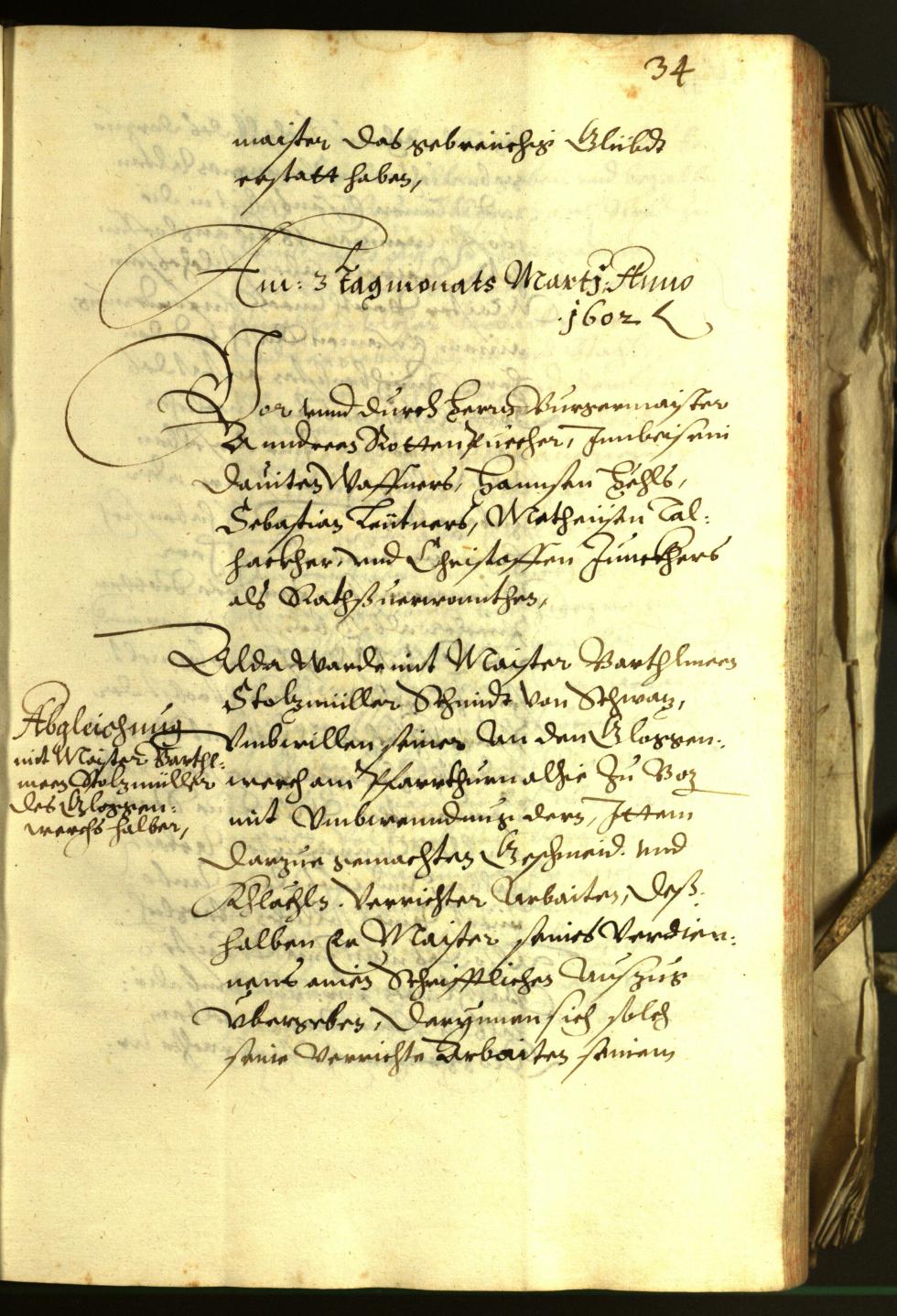 Stadtarchiv Bozen - BOhisto Ratsprotokoll 1602 