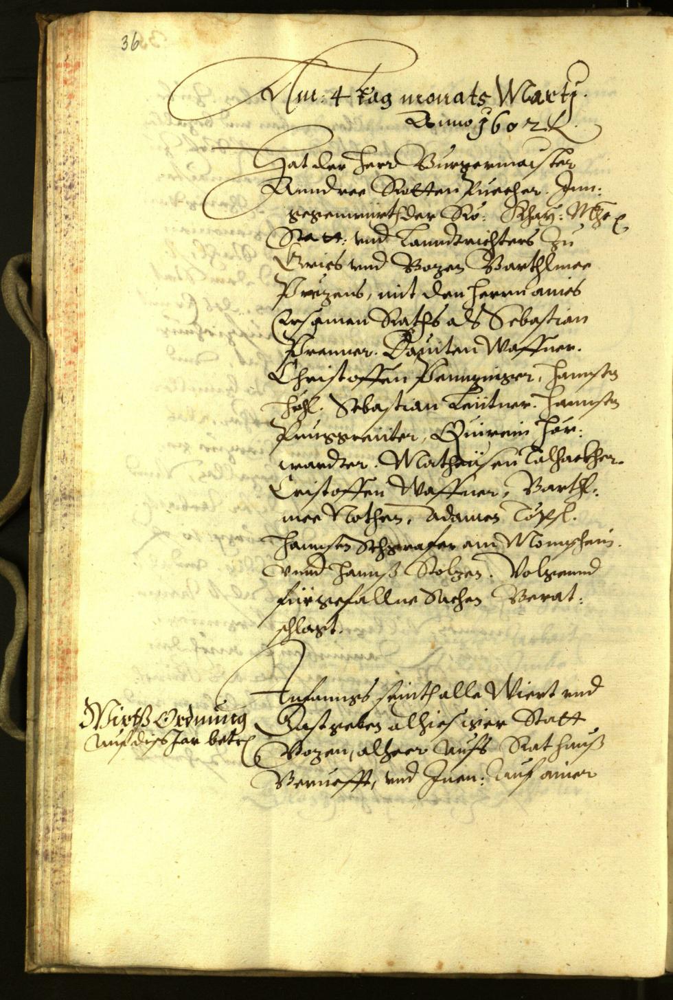 Stadtarchiv Bozen - BOhisto Ratsprotokoll 1602 