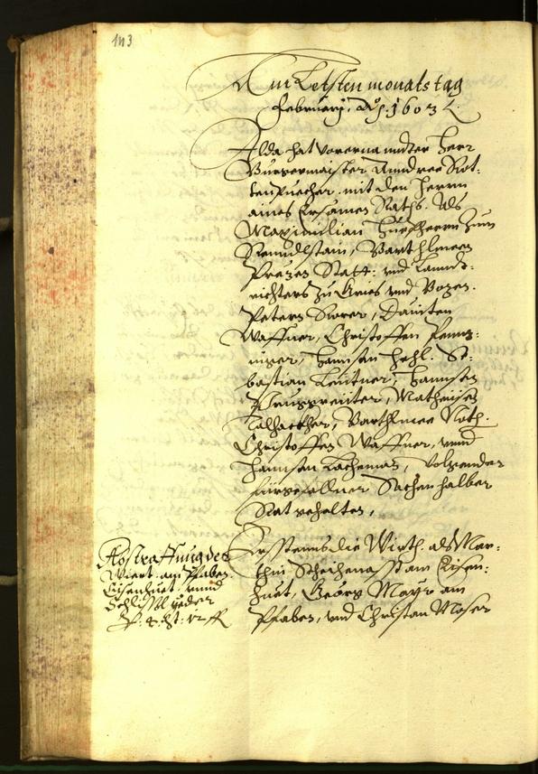 Stadtarchiv Bozen - BOhisto Ratsprotokoll 1603 
