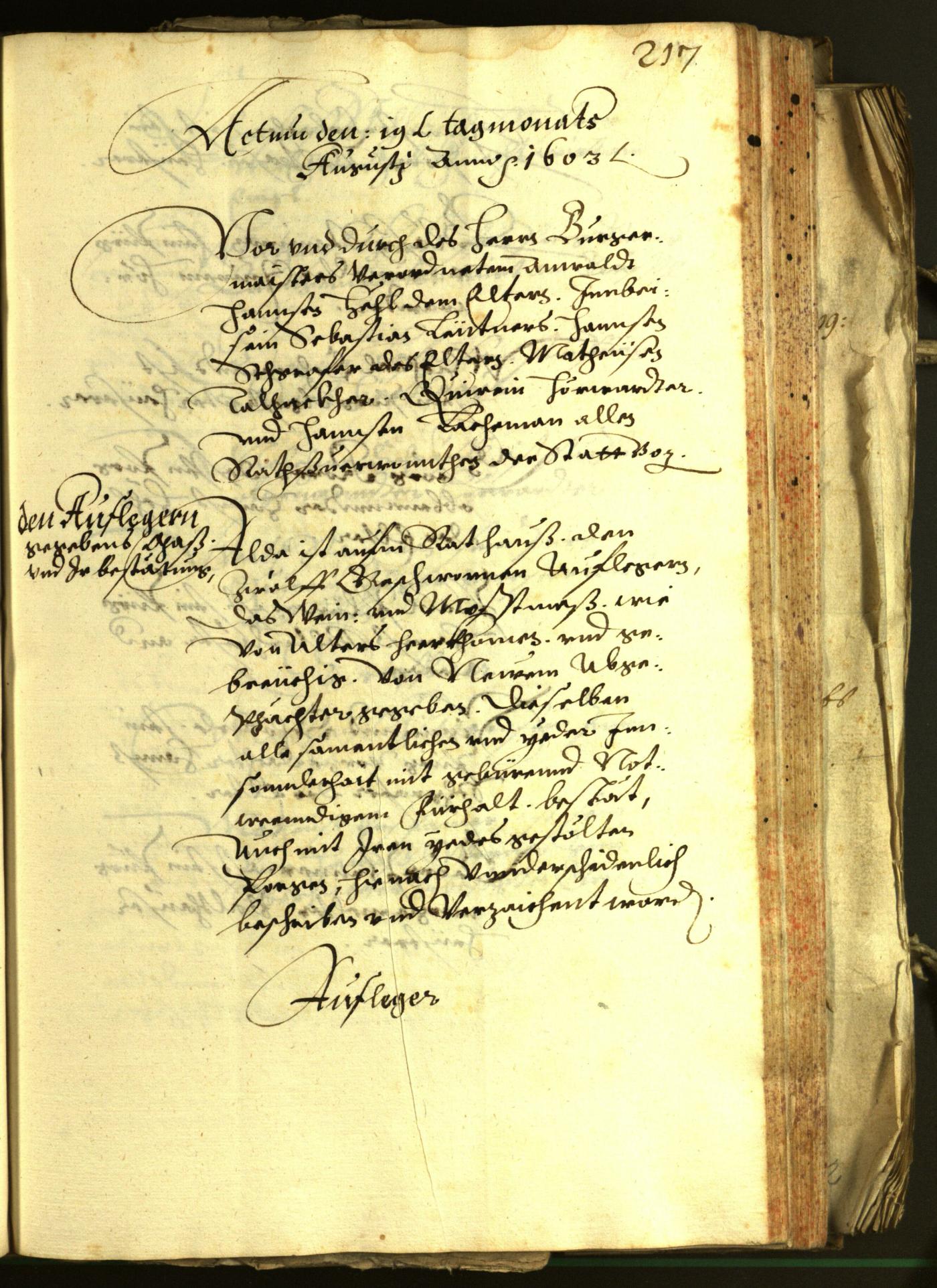 Stadtarchiv Bozen - BOhisto Ratsprotokoll 1603 