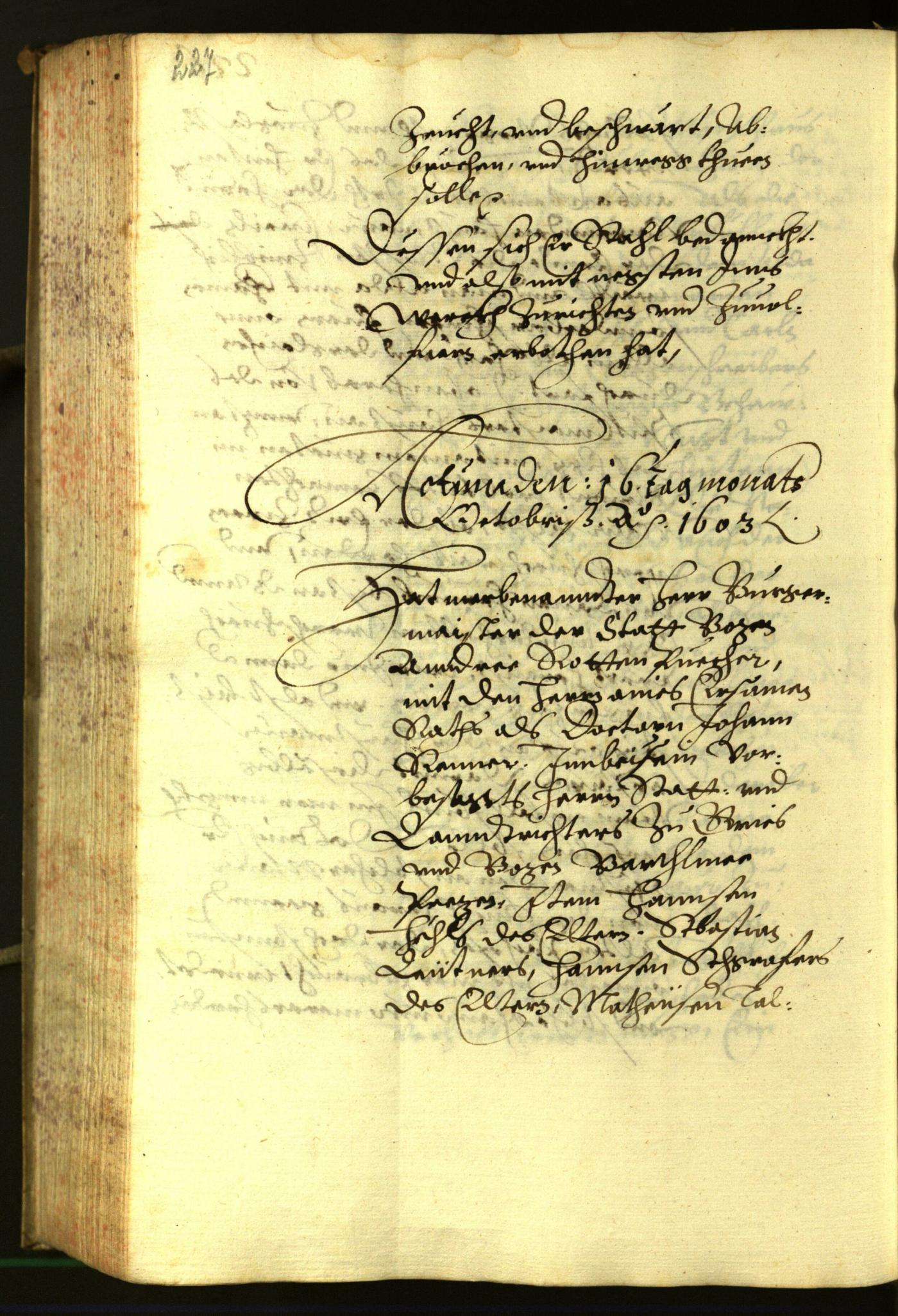 Stadtarchiv Bozen - BOhisto Ratsprotokoll 1603 