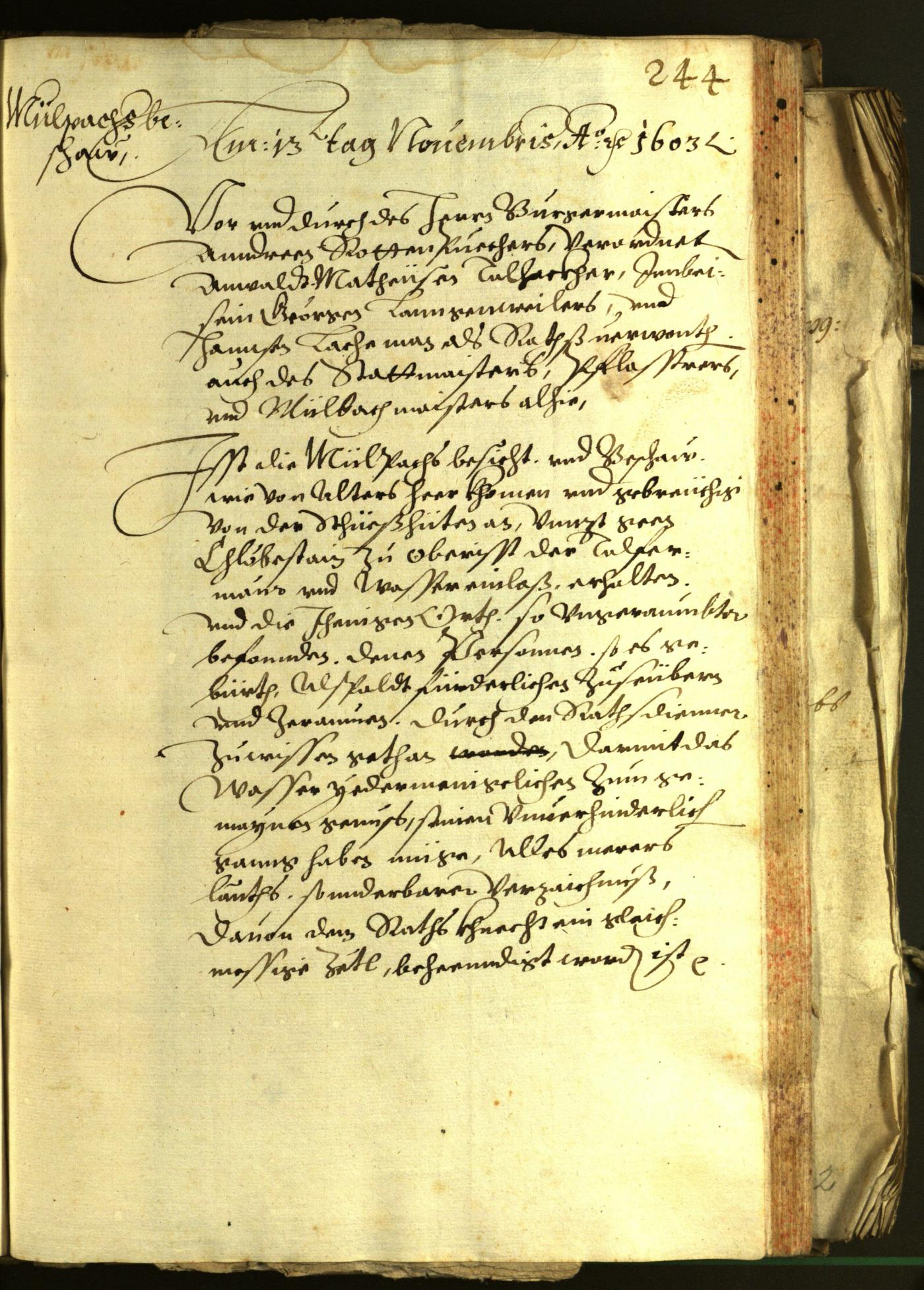 Stadtarchiv Bozen - BOhisto Ratsprotokoll 1603 