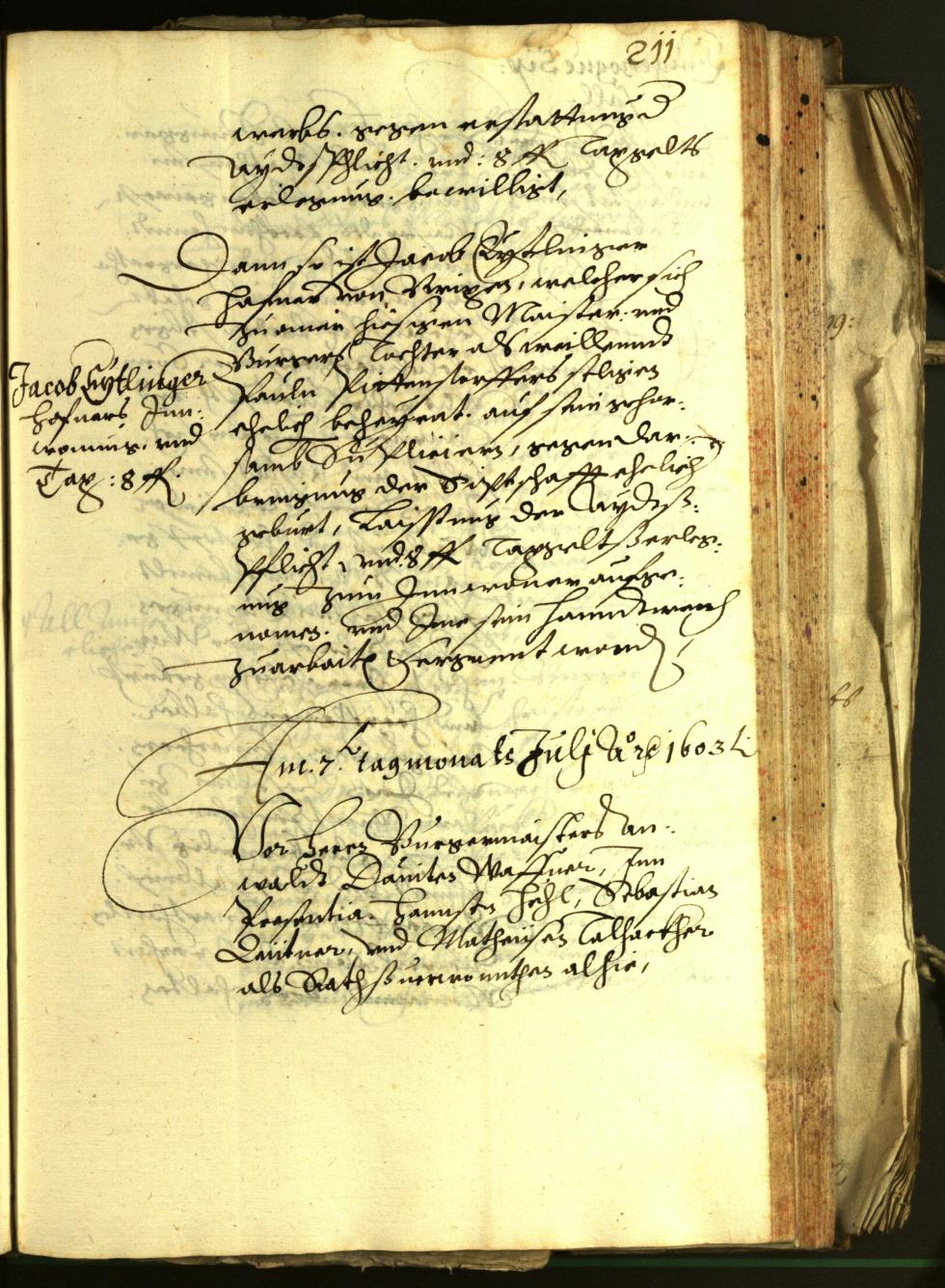 Stadtarchiv Bozen - BOhisto Ratsprotokoll 1603 