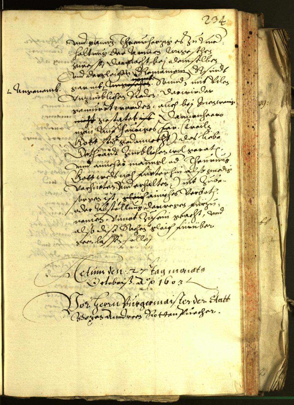 Stadtarchiv Bozen - BOhisto Ratsprotokoll 1603 