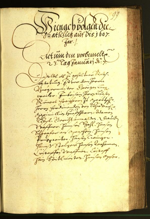 Stadtarchiv Bozen - BOhisto Ratsprotokoll 1607 