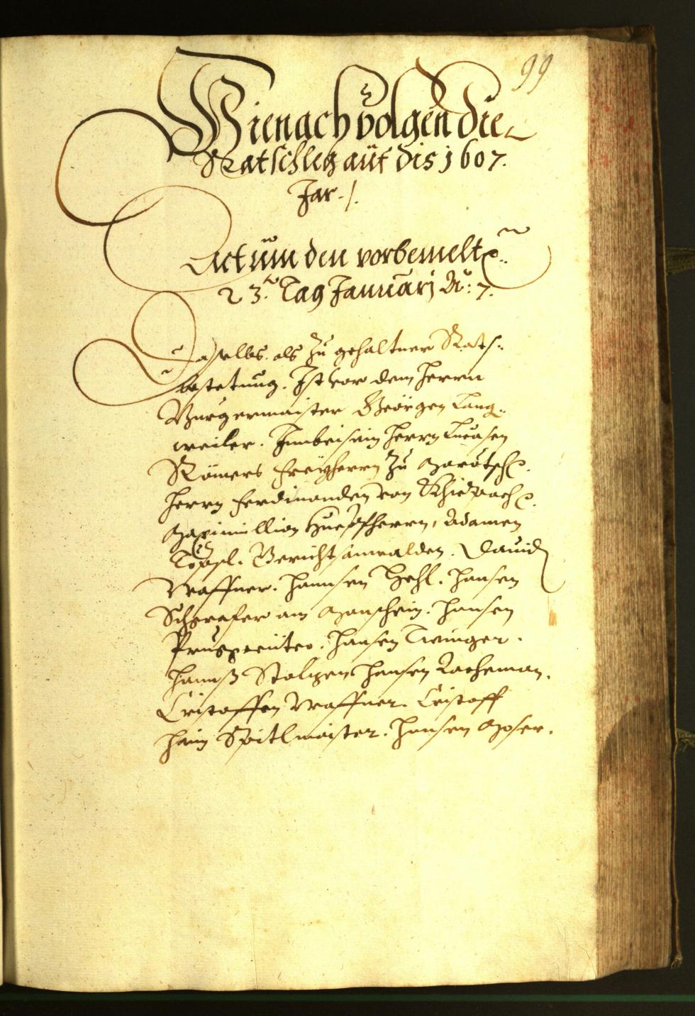 Stadtarchiv Bozen - BOhisto Ratsprotokoll 1607 