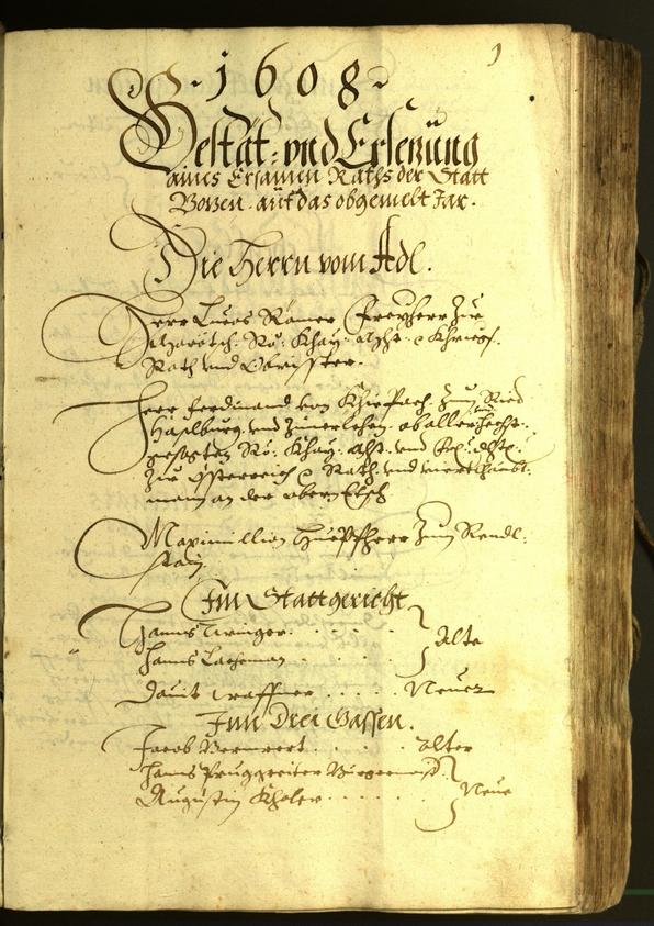 Civic Archives of Bozen-Bolzano - BOhisto Minutes of the council 1608 