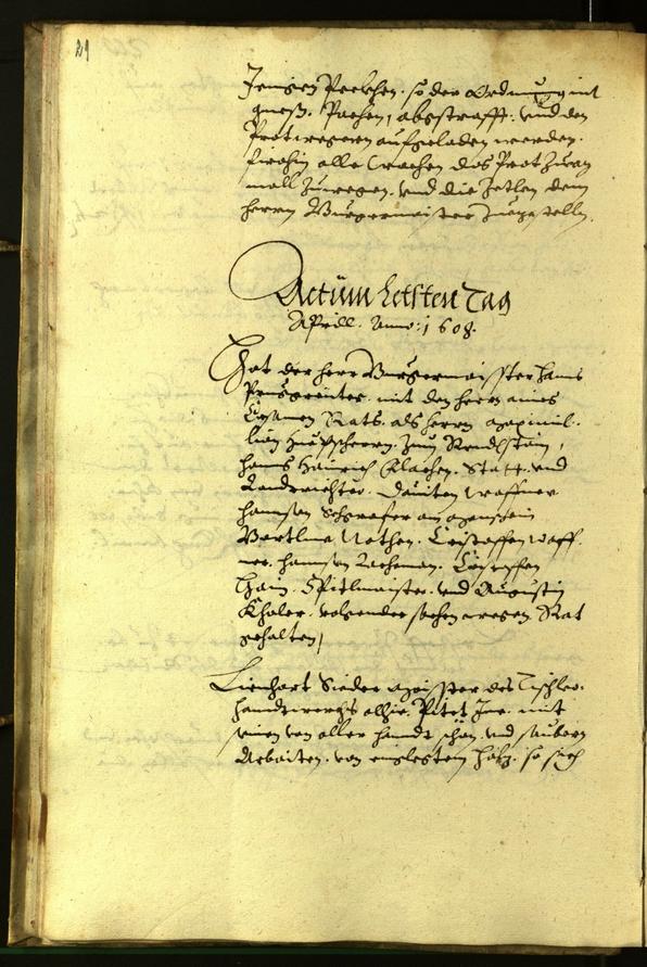 Civic Archives of Bozen-Bolzano - BOhisto Minutes of the council 1608 