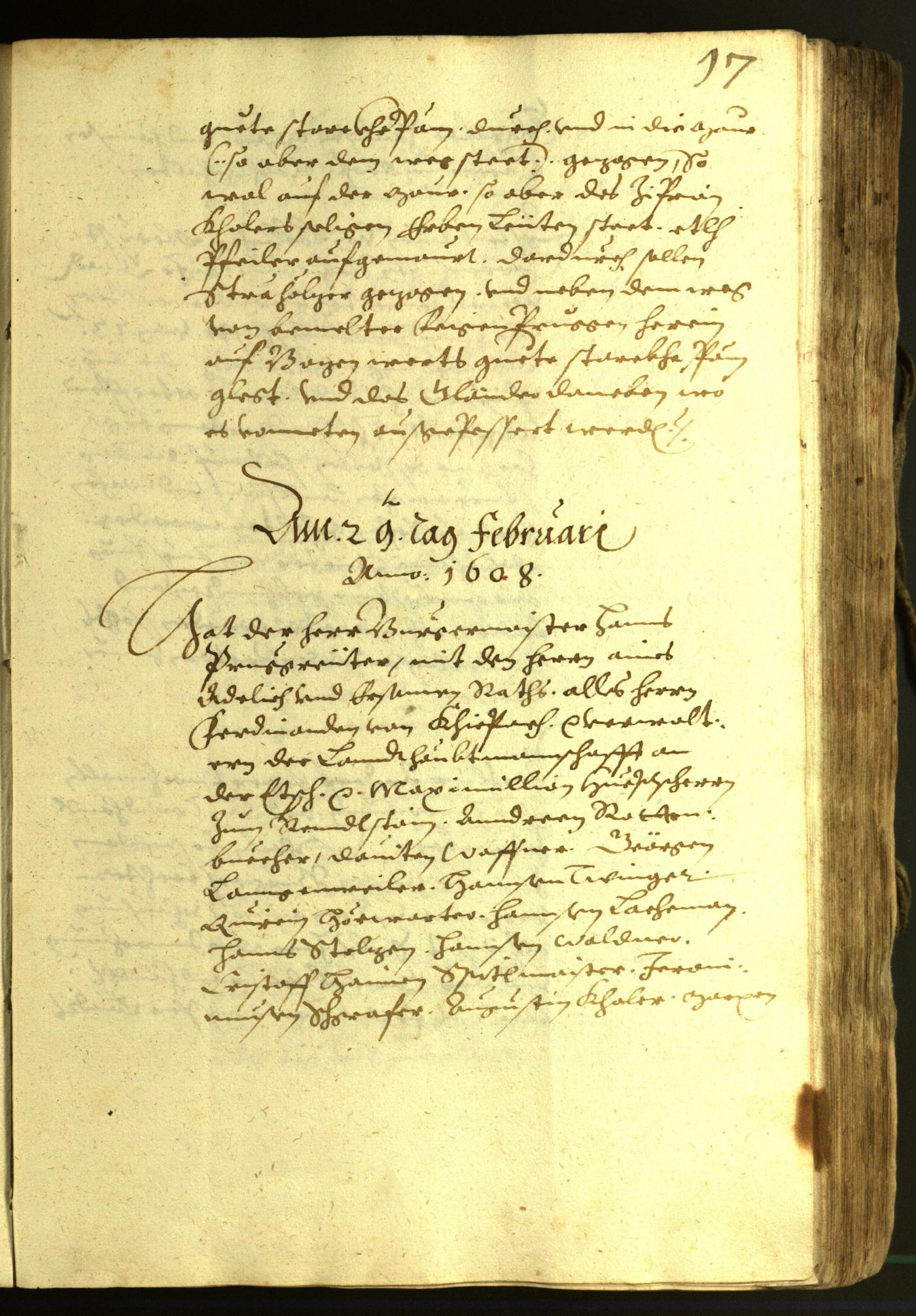 Stadtarchiv Bozen - BOhisto Ratsprotokoll 1608 