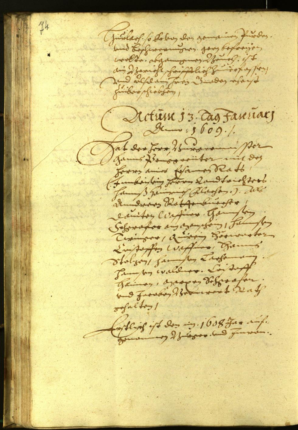 Stadtarchiv Bozen - BOhisto Ratsprotokoll 1608 