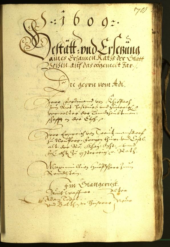 Civic Archives of Bozen-Bolzano - BOhisto Minutes of the council 1609 