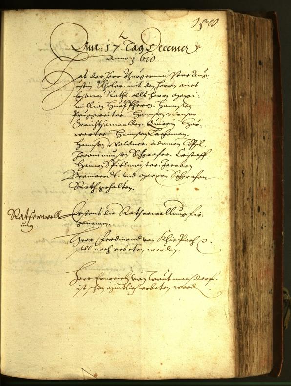 Stadtarchiv Bozen - BOhisto Ratsprotokoll 1610 