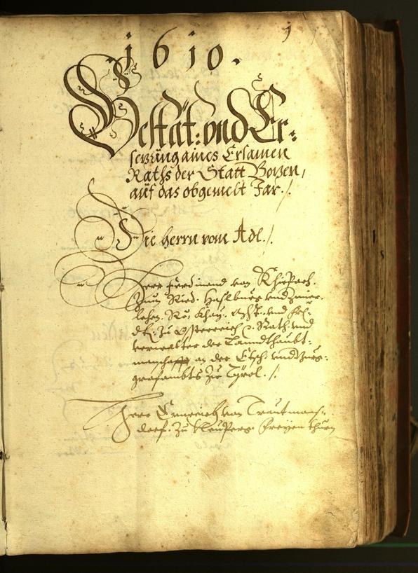 Stadtarchiv Bozen - BOhisto Ratsprotokoll 1610 