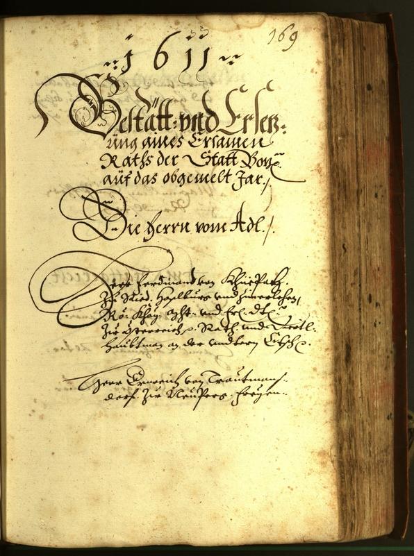 Stadtarchiv Bozen - BOhisto Ratsprotokoll 1611 