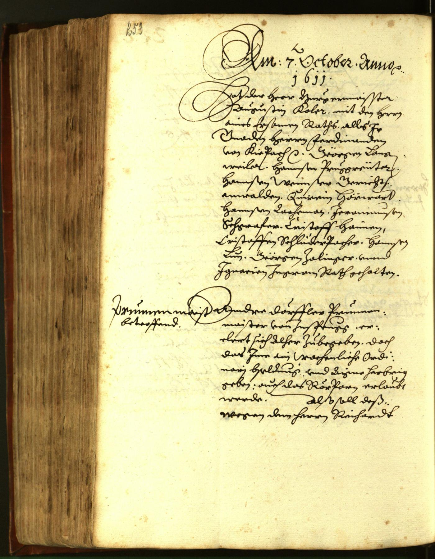 Stadtarchiv Bozen - BOhisto Ratsprotokoll 1611 