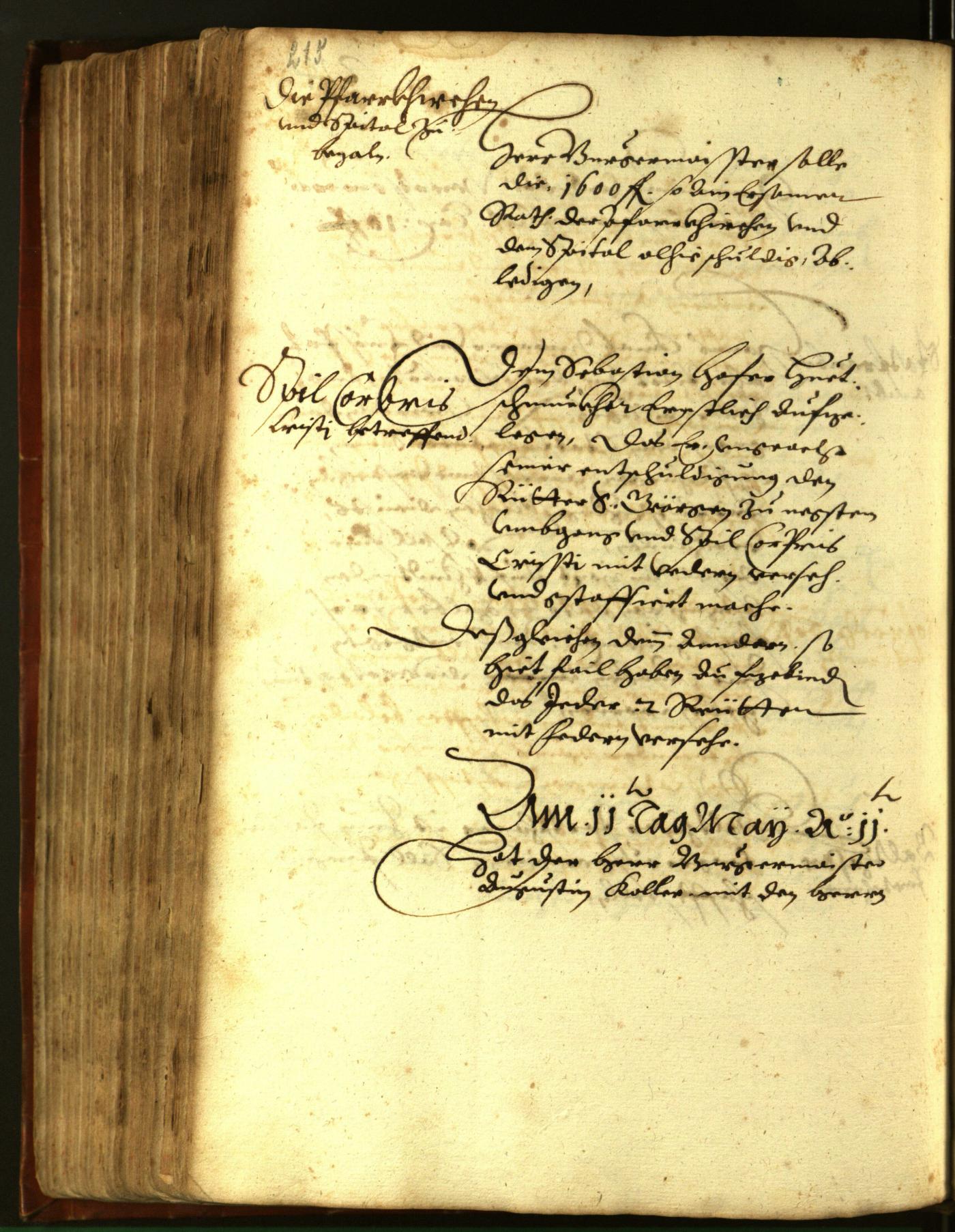 Stadtarchiv Bozen - BOhisto Ratsprotokoll 1611 