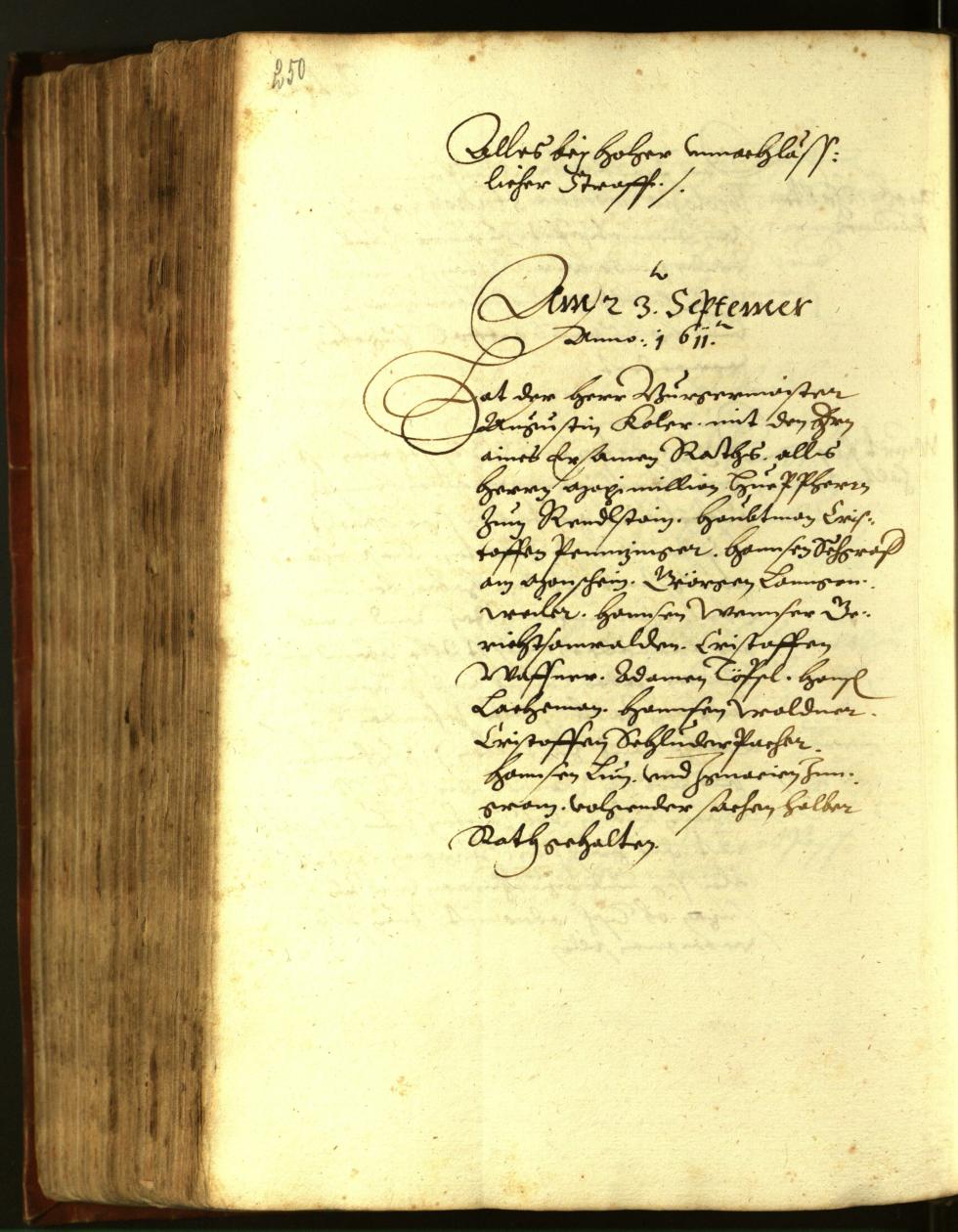 Stadtarchiv Bozen - BOhisto Ratsprotokoll 1611 