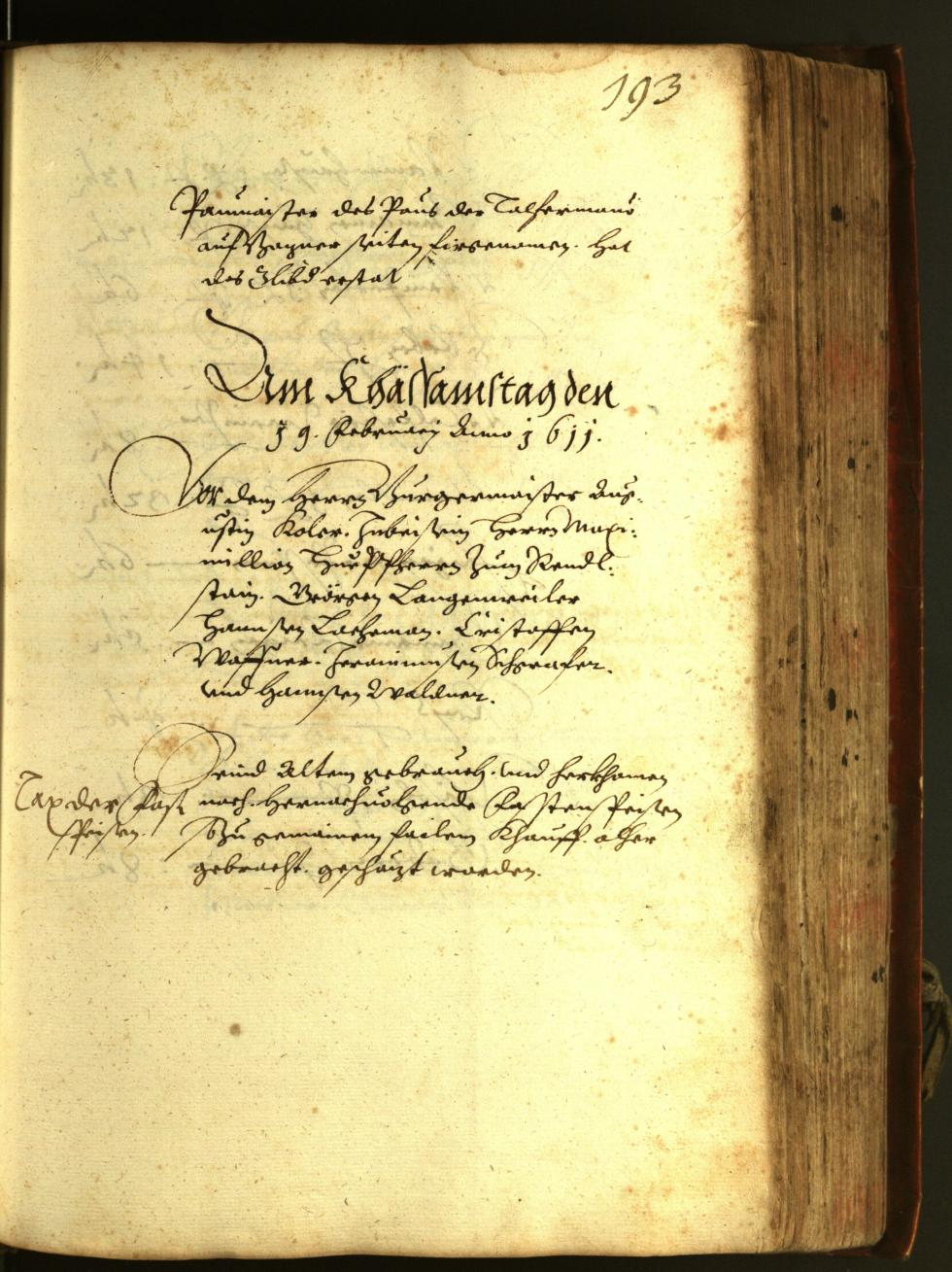 Stadtarchiv Bozen - BOhisto Ratsprotokoll 1611 