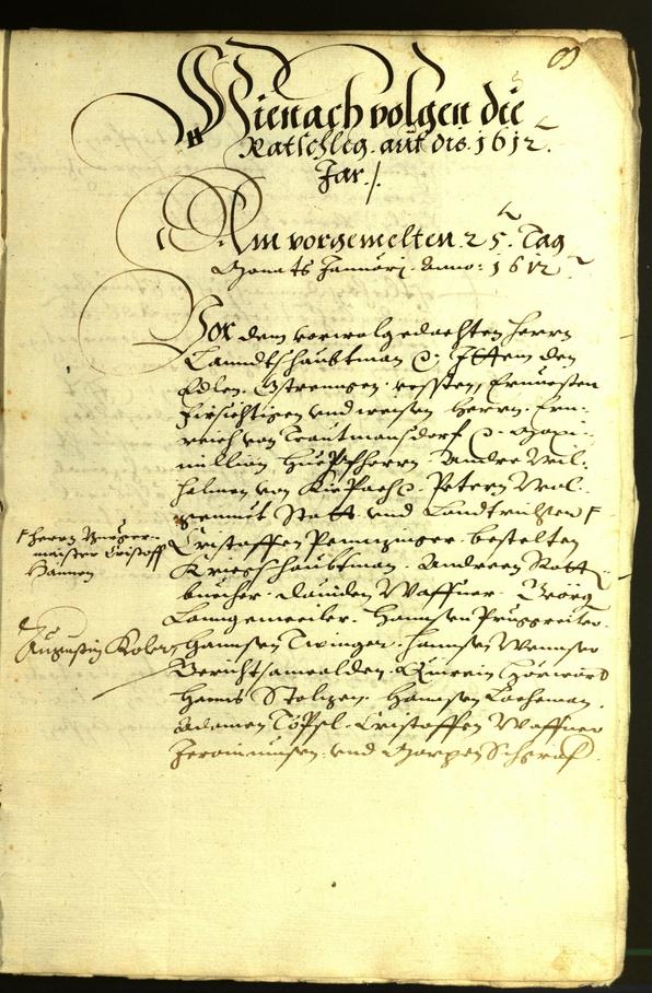 Stadtarchiv Bozen - BOhisto Ratsprotokoll 1612 