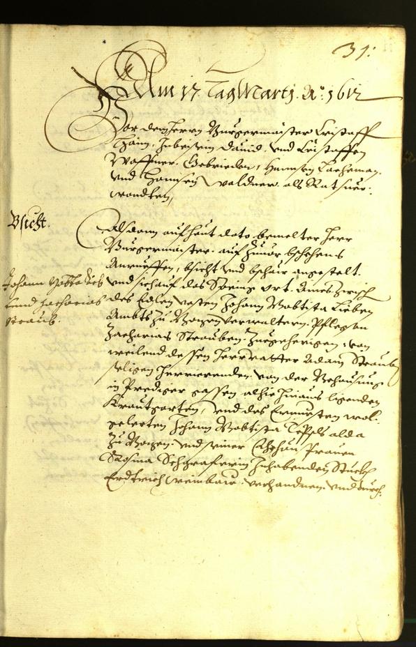 Stadtarchiv Bozen - BOhisto Ratsprotokoll 1612 