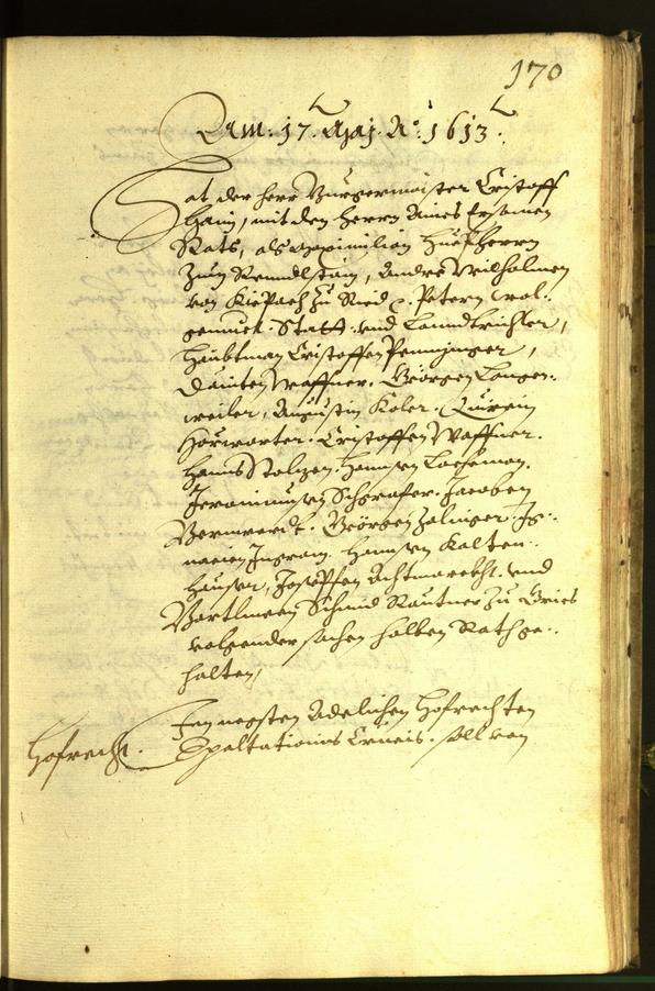 Stadtarchiv Bozen - BOhisto Ratsprotokoll 1613 