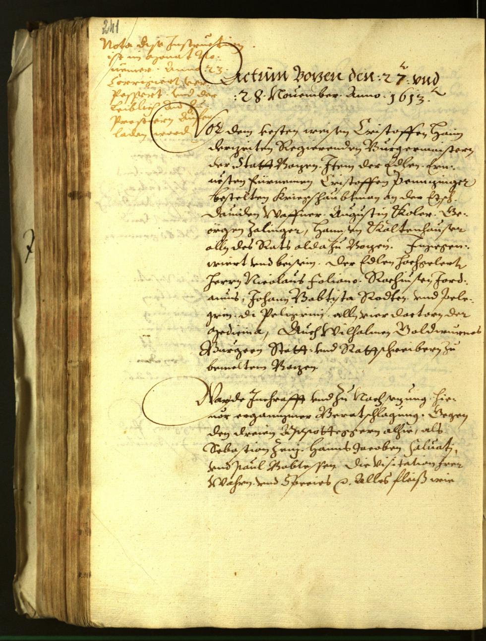 Stadtarchiv Bozen - BOhisto Ratsprotokoll 1613 