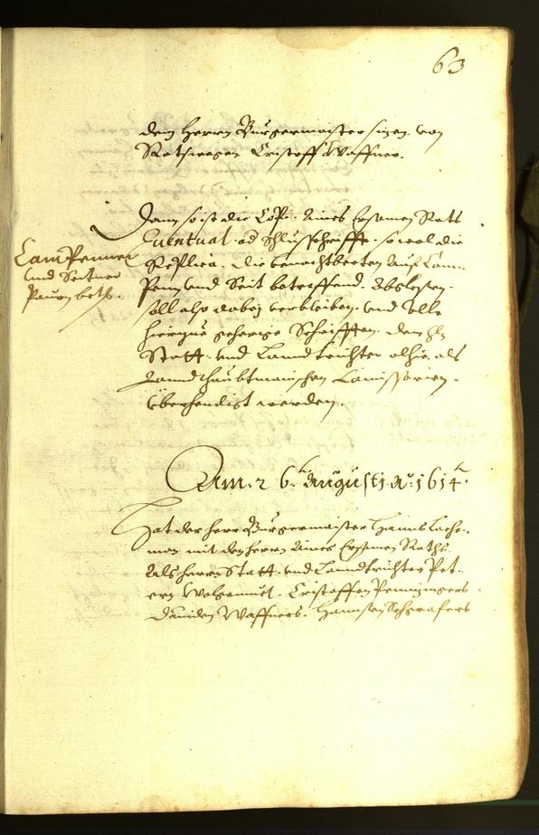 Stadtarchiv Bozen - BOhisto Ratsprotokoll 1614 