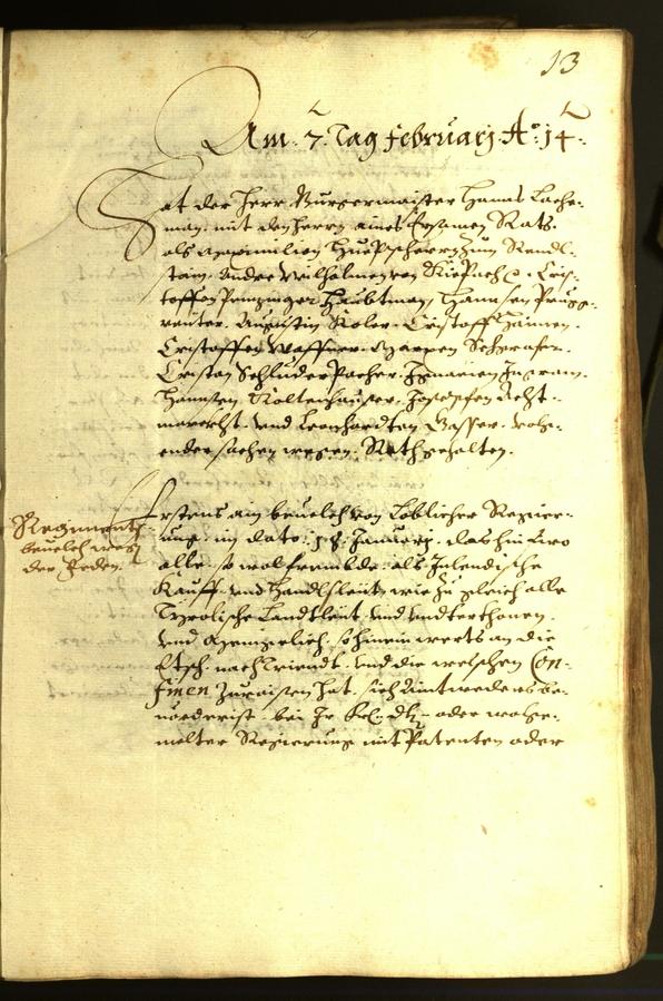 Stadtarchiv Bozen - BOhisto Ratsprotokoll 1614 