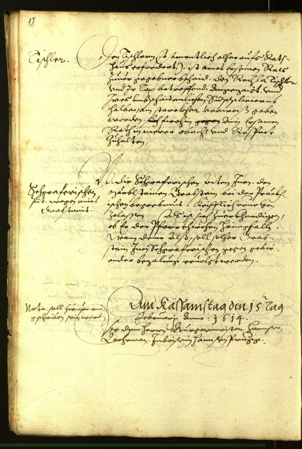 Stadtarchiv Bozen - BOhisto Ratsprotokoll 1614 