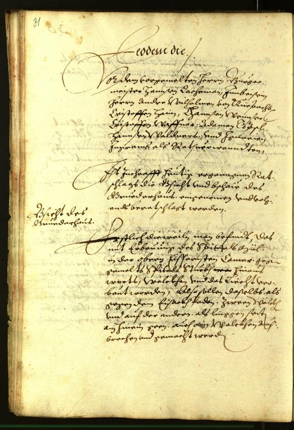 Stadtarchiv Bozen - BOhisto Ratsprotokoll 1614 