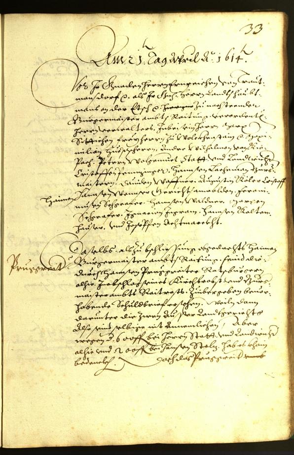 Stadtarchiv Bozen - BOhisto Ratsprotokoll 1614 