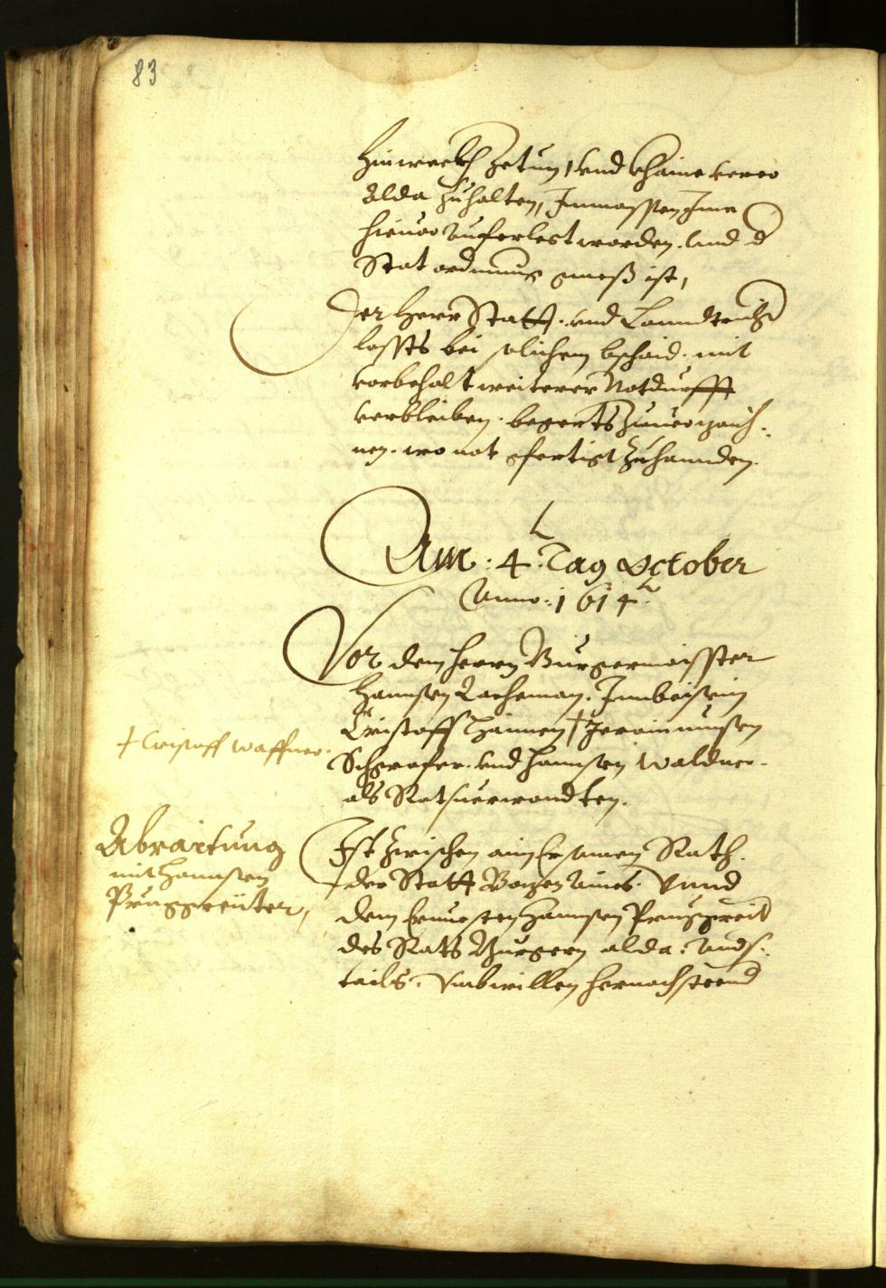Stadtarchiv Bozen - BOhisto Ratsprotokoll 1614 